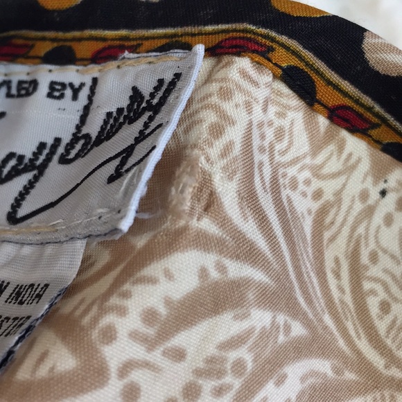 SAYBURY Kaftan Tunic Dress Red Gold One Size EUC - Picture 8 of 8